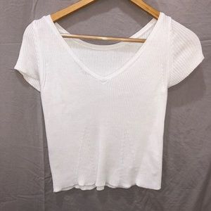 Zara white cropped sweater top